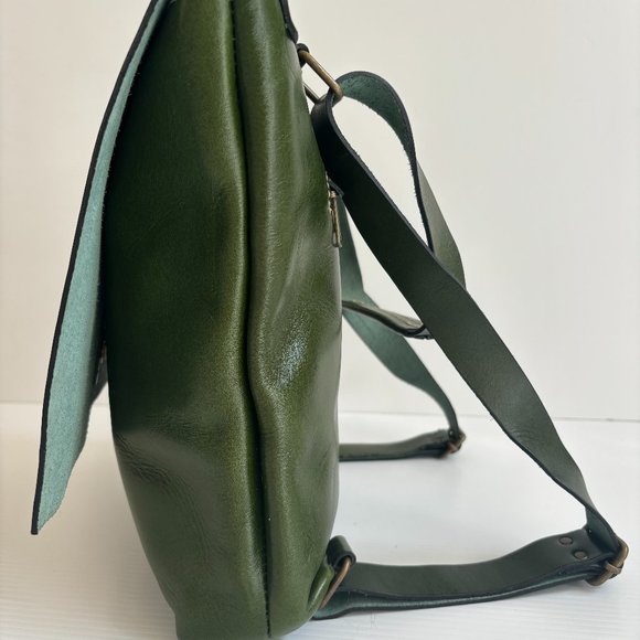 Green Leather Backpack/Satchel main image 7